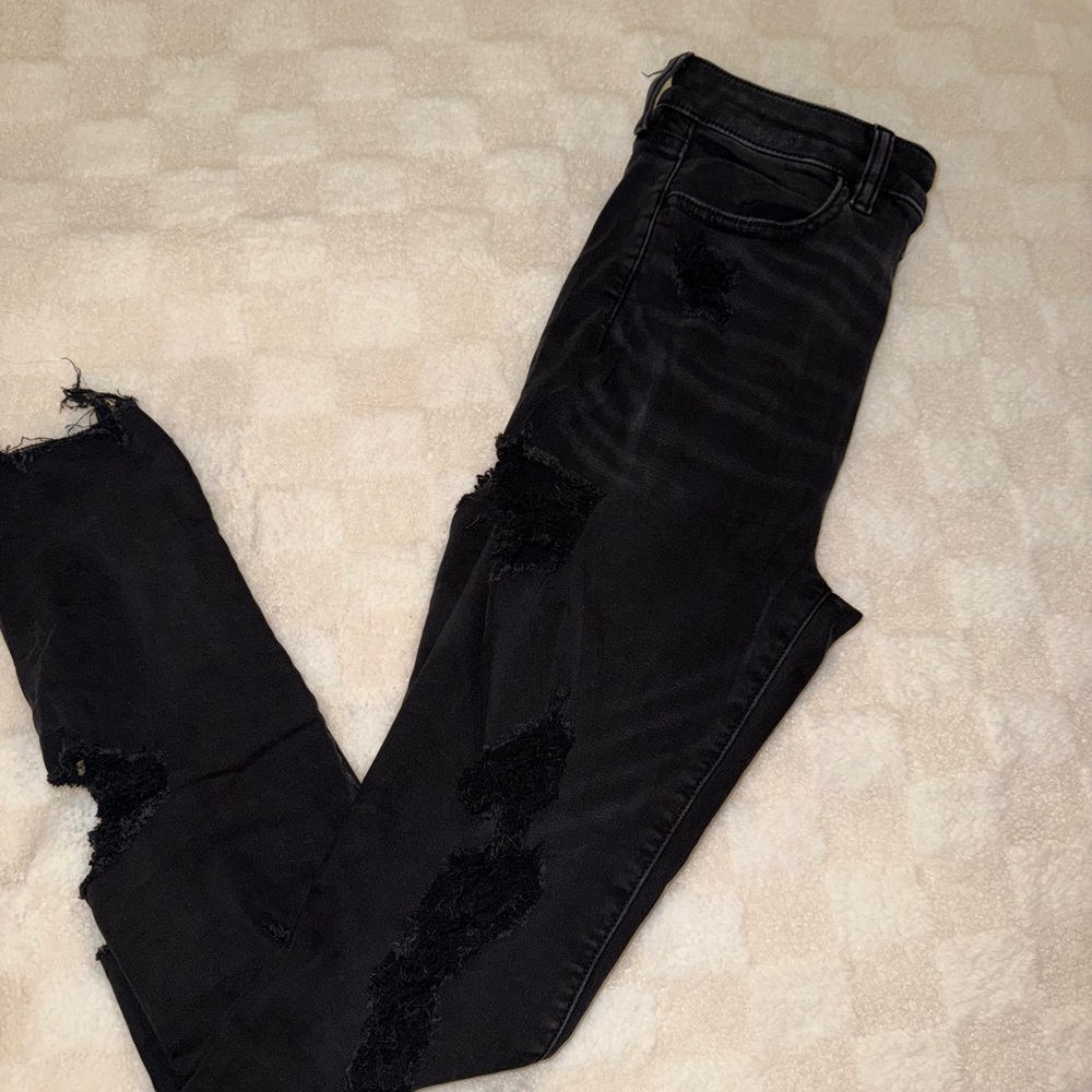 Distressed Black Jeans